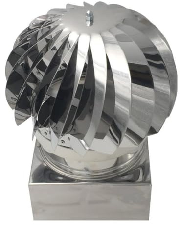 EINSIDE Comignolo girevole, Cappello eolico per camini in acciaio inox AISI 304, Base rettangolare 32 x 42 cm