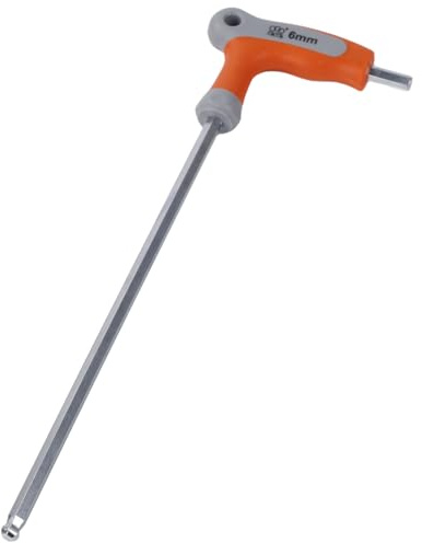 Larcele 1 Stück Innensechskantschlüssel Sattelschlüssel T-Griff mit Kugelkopf CR-V 2-10mm NLJBS-01(6mm) MEHRWEG