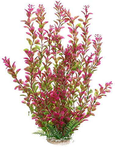 Mayitr 18 Plastic Water Plant for Aquarium Fish Tank Ornament, Rhodo Red