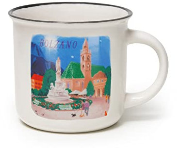 Legami - Tasse Cup-puccino en porcelaine New Bone China, Tema Bolzano, tasse de petit déjeuner, World Cities, tasse à café Thé, lavable au lave-vaisselle, diamètre 10 cm, capacité 350 ml