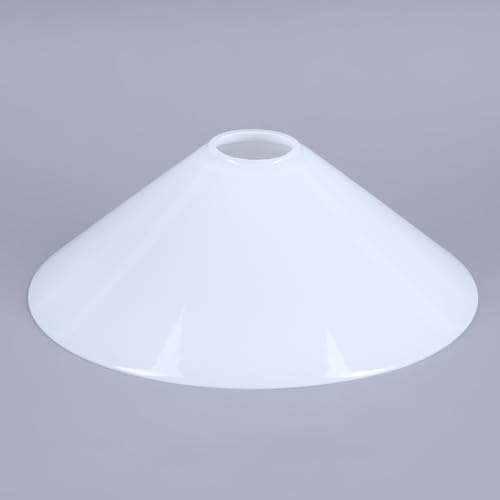 Schusterschirm weiß glänzend Ø 250mm Vestaschirm Lampenglas Ersatzglas Rund Glasschirm E27