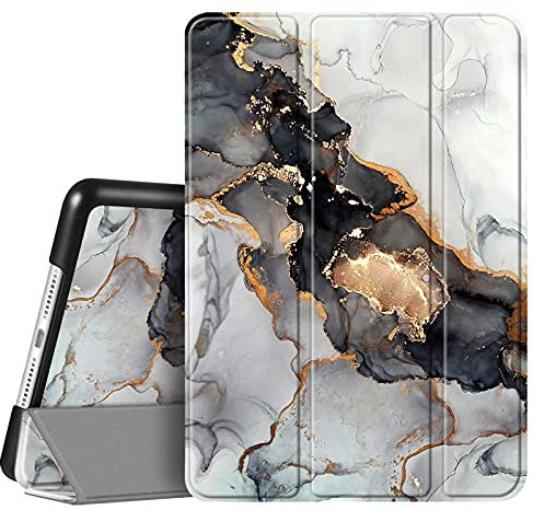 Fintie Hülle Kompatibel mit iPad 10,2 Zoll 2021/2020/2019 (9/8 / 7 Generation), Ultra Schlank Superleicht Ständer Schutzhülle Cover mit Auto Schlaf/Wach Funktion, Trüber Marmor