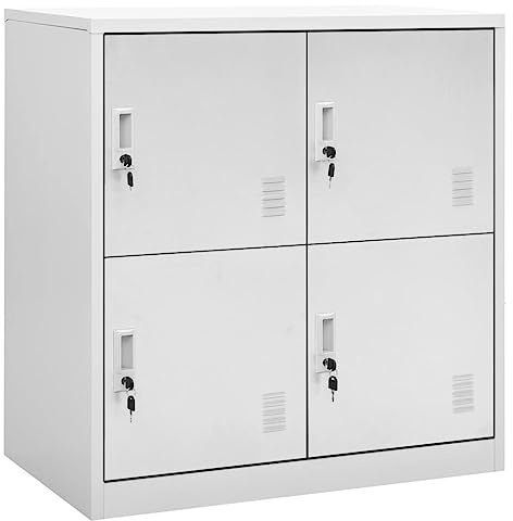 vidaXL Armadietto con Chiave Grigio Chiaro 90x45x92,5 cm in Acciaio