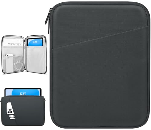 Dadanism 9-11 Tablet Sleeve Tasche für iPad Pro 11 M5/M4, iPad Air 11 M4/M3, iPad (A16) 11, iPad 10. Gen 10,9, iPad 9/8/7. Gen 10,2, iPad Air 5/4 10,9, Galaxy Tab A11+ 11/S10 Lite,Schwarz+Grau