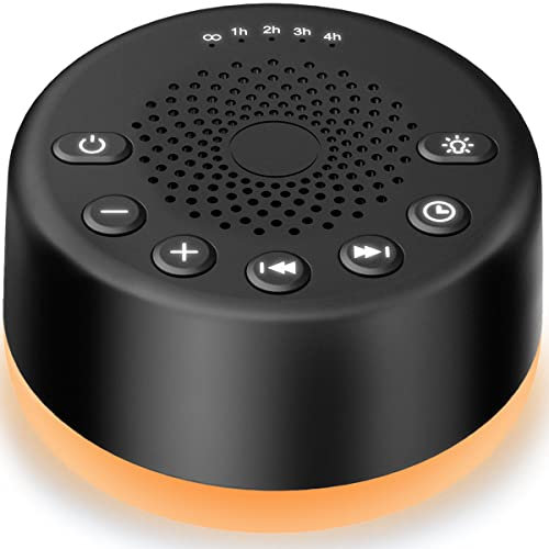 Easysleep Sound White Noise Machine with 25 Soothing Sounds and Night Lights with 32 Levels of Volume 5 Timers Memory Function for Adults Babies and Kids (Black)