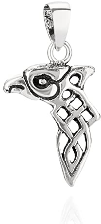 NKlaus Kettenanhänger Adler 925 Silber 19x12mm Silberanhänger Keltischer Knoten Amulett 11132