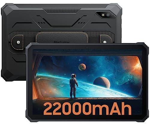 Blackview Active 8 Pro Outdoor Tablet, 22000mAh Akku, 10.36' 2.4K Display Android 13 IP68 Robust , 16GB+256GB(1TB Extend),Dual SIM 4G,48MP+16MP,Quad Box Stereo Lautsprecher,NFC GPS Schwarz