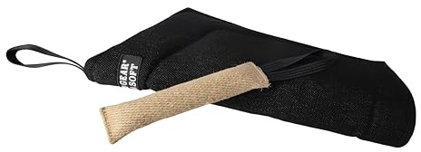 Dingo Gear Set: Manchette de Morsure en Nylcot Extra Souple Plus Jouet en Jute, pour IGP Sports Canins Dressage de Chiens, Niveau 2 Intermédiaire - Noir (S10047)