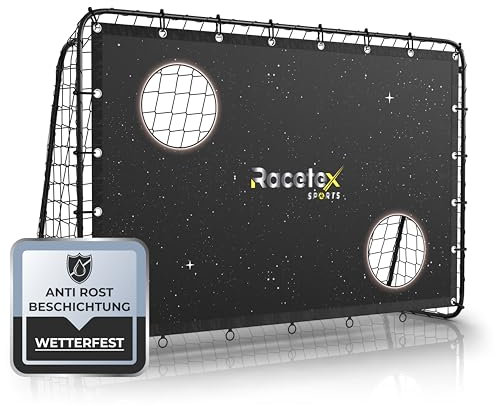 Racetex Fußballtor Kinder inkl. Torwand mit [Anti-Rost Beschichtung] - Fussballtore für Garten Kinder und Erwachsene - Fußball Tor mit Erdanker für einen optimalen Halt - Fussballtor (Galaxy)
