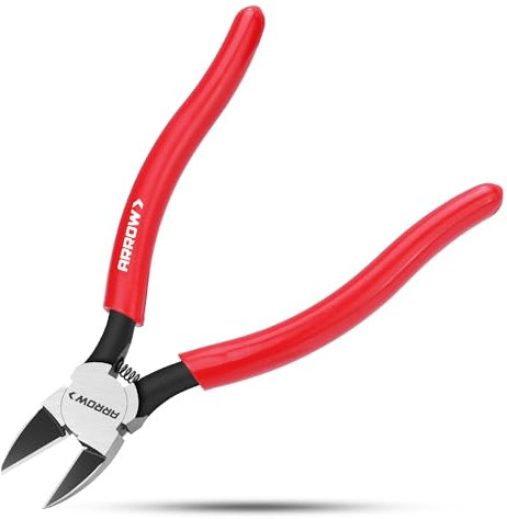 ARROW 7 Precision Wire Cutters - Spring Loaded Side Cutters, Ultra-Sharp Flush Cut Pliers, Diagonal Cutting Pliers with Non-Slip Handle for Jewelry Making, Crafts, Electronics, Zip Ties, DIY Models