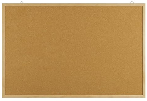 OFFICE PRODUCTS Tablón de anuncios de corcho, 90 x 60 cm, 1 unidad, rectangular, tablero de corcho, ideal para el hogar y la oficina/marco de madera