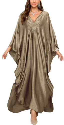 YouKD Wemens långa kaftan maxiklänning boho baddräkt strand täcker upp kläder en storlek myskläder