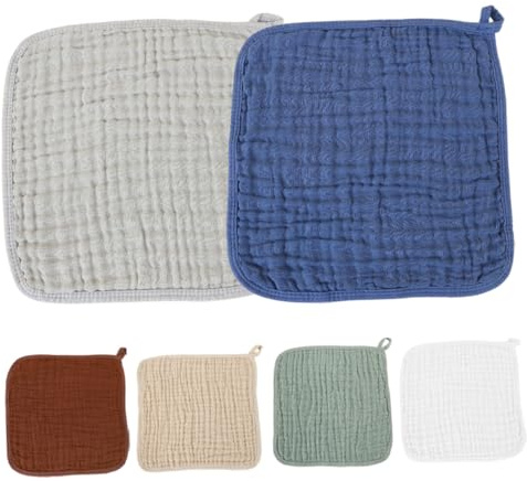 ifundom Toallas Absorbentes para Bebés Paquete de 6 Unidades de Algodón con Diseño de Seis Pliegues, Suaves y Cómodas para Eructar y Limpiar el Sudor para Recién Nacidos