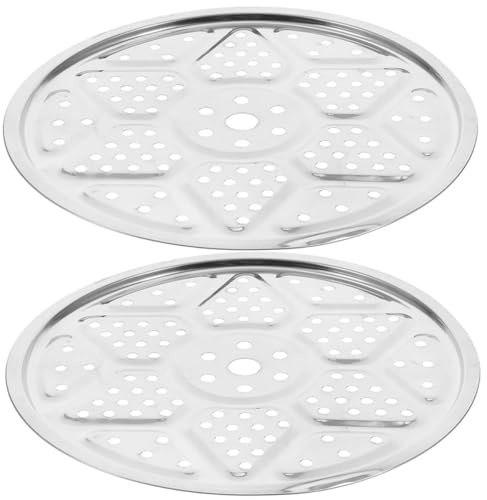 BRIGHTFUFU Stainless Steel Steam Plate 28 cm Pack of 2 Preserving Rack for Pressure Cooker Rustproof Compact and Durable Kitchen Accessories for Steam Cooking and Canning