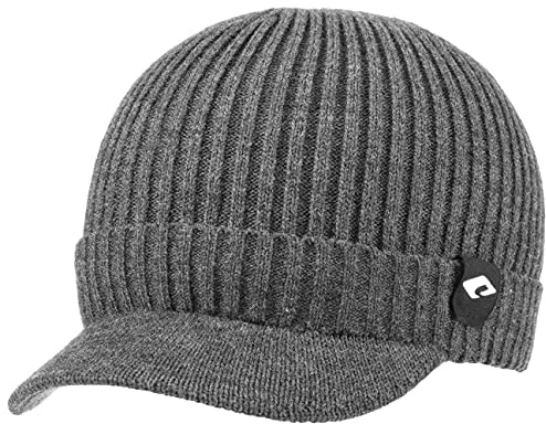 CHILLOUTS Gorro de Punto Bento Hombre - Esquiar Beanie con Visera Invierno otoño/Invierno - Talla única Antracita