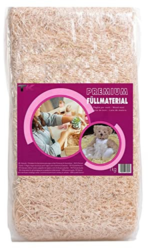 Füllmaterial für Pakete - 500 g Holzwolle für Geschenkkorb - naturbelassenes Ostergras - Deko Stroh - perfekt als Füllung für Verpackungen - Premium Qualität (500 g Holzwolle)