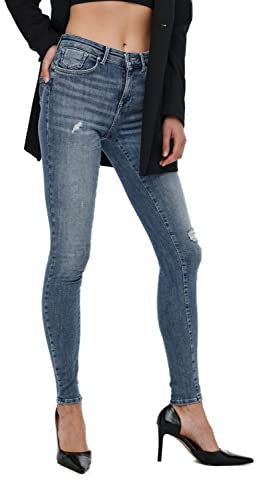 ONLY Damen Onlpower Life Mid Push Sk Dt Rea264 Noos Jeans, Medium Blue Denim, M / 30L EU