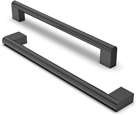 FURNIWARE 10 Pièces Poignée de Meuble, Distance de Trou de 224mm Poignées de Meubles en Acier Inoxydable Poignées de Placard Poignée d'Armoire de Cuisine-Noir mat