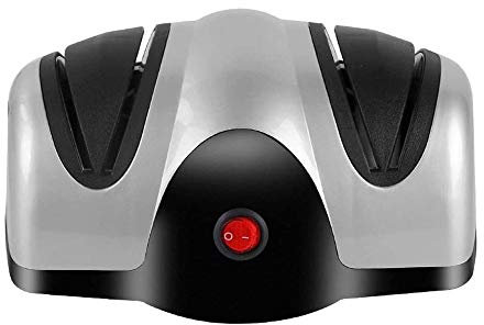 ONOTEC Afilador eléctrico para Cuchillos para Cuchillos Rectos, Diamante de 4 etapas, afilan los Cuchillos aburridos rápidamente, Seguros y fáciles de Usar