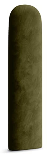 Muralo Panel tapizado ovalado de pared, cojín de pared, cabecero de cama, panel de pared, dormitorio, salón, cama, cojín de lomo, moderno, tapizado de lujo (20 cm x 80 cm, verde oliva)