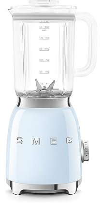 Smeg Glass Jar Stand Blender Blender, Stainless Steel, 4 Speed, Pastel Blue
