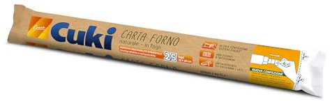 Cuki Carta Forno Naturale in fogli - confezione sostenibile in Flowpack da 25 fogli estraibili 33x38cm