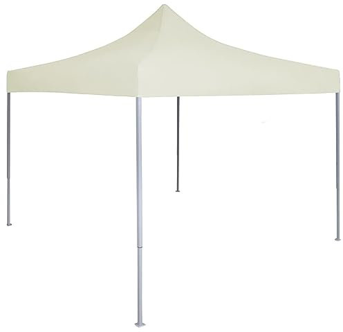 Gecheer professionell trädgårdspaviljong festtält festtält paviljong festtält trädgårdstält trädgårdstält lusthus tält vikbar 2 × 2 m stål kräm