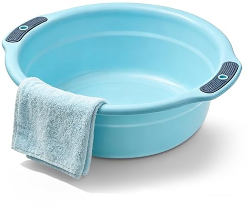Round Plastic Wash Basin, Plastic Wash Tub Dishpan Basin and Foot Bath for Soaking Feet, Large Round Plastic Tub, Washing Basin for Laundry, Clothes, Face, Bottles (L 47.24in Diameter)