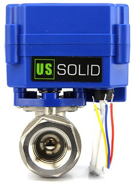 U.S. Solid Motorized Ball Valve- 1/2inches NSF Certified 304SS Electrical Ball Valve with Full Port, 9-24V AC/DC and 3 Wire Setup