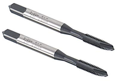 uxcell M4 x 0.7 Spiral Point Threading Tap, H2 Tolerance High Speed Steel TICN Coated, Round Shank with Square End, Metric Screw Taps Tapping Bit for Machinist Thread Repair, 2pcs