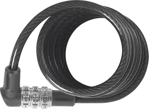 ABUS cerradura de cable en espiral 3506C - 6 mm de espesor, cerradura de combinación flexible - nivel de seguridad 1