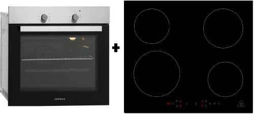 Respekta Horno empotrable autosuficiente, acero inoxidable, con placa de inducción