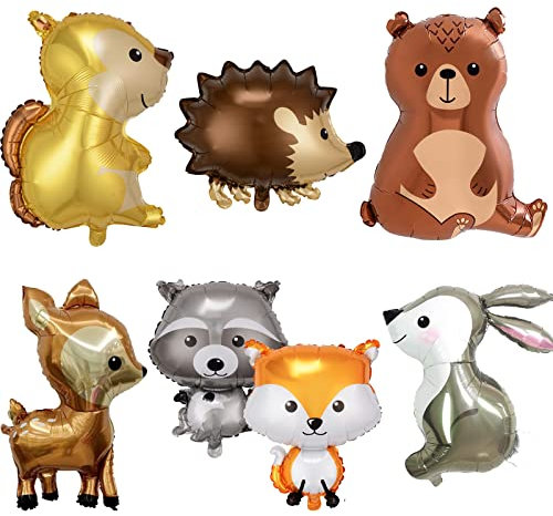 7 Piezas Globos Animales de la Selva, Globos Animales Helio, Helio De La Selva Globos Globos Cumpleaños Decoración de la Fiesta de Cumpleaños de los Niños