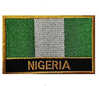 Uijokdef 1 PCS Nigeria Flag Patches Iron On or Sew On Embroidered Tactical Military National Nigeria Patch