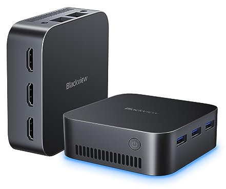 Blackview MP80 Mini PC 16GB LPDDR5 RAM 512GB M.2 SSD, Intel 12 Gen Alder Lake N95(bis zu 3,4GHz) Mini Computer, 4K UHD Desktop PC, DREI HDMI, Gigabit Ethernet, 5G WiFi, BT, für Business/Heimkino