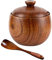 Steharlly Gewürzdosen Zuckerdose aus Holz Gewürz Dose Rund Gewürzgläser Gewürzhalter Gewürzdose mit Deckel Löffel Holz Gewürzdose-Küche-Werkzeug Salz Kaffee, Zucker, Tee, Gewürze Vorratsdose Küche