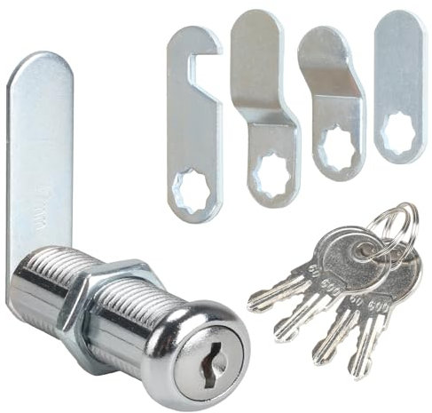 Luabue Cerradura para Buzón 40mm Cerradura de Palanca para Buzones con 4 Llaves con 5 Pestañas de Cierre Diferentes Cerradura Buzon para Puertas de Armario, Buzones y Muebles (40mm)
