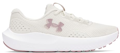 Under Armour Scarpe da Corsa Surge 4 Donna, Bianco Sporco Rosa, 42.5 EU