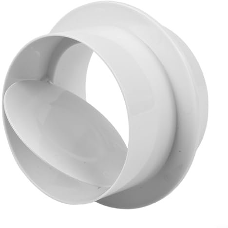 Connecteur de conduit d'air en plastique ABS avec clapet anti-retour, connecteur de tuyau de ventilation, amortisseur de refoulement pour ventilation de chauffage et de refroidissement (100 mm)