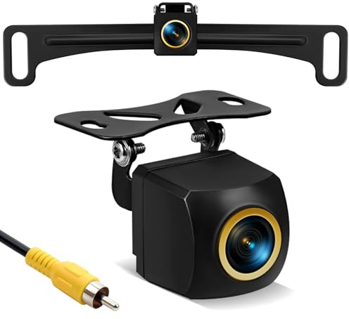 vampolo Backup Camera, License Plate Backup Camera for car,AHD 1080P Metal 170 Degree Wide Angle Rearview Reversing Camera,Reverse Rear View Camera for Car Vehicle SUV RV [HD/AHD]