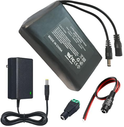 12V 10800mAh Lithium-Ionen-Akku mit Ladegerät Kompatibel mit 12V-Geräten, Fahrradbeleuchtung, DIY-Projekt, Radio, Angellicht, LED-Lichtstreifen, CCTV-Kamera