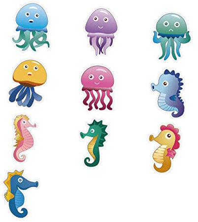 Mobestech 10piezas Pegatinas De Baño Antideslizantes Unidades Diseño De Dibujos Animados