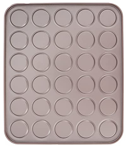 FLEXMAN Macaron Kuchenform, 35 Mulden, Antihaftbeschichtet, für Makronen, Kekse, Kekse, Backform, Mini Macaron Backform aus Aluminiumlegierung für Bäckerei zu Hause in der Küche (30-teilige