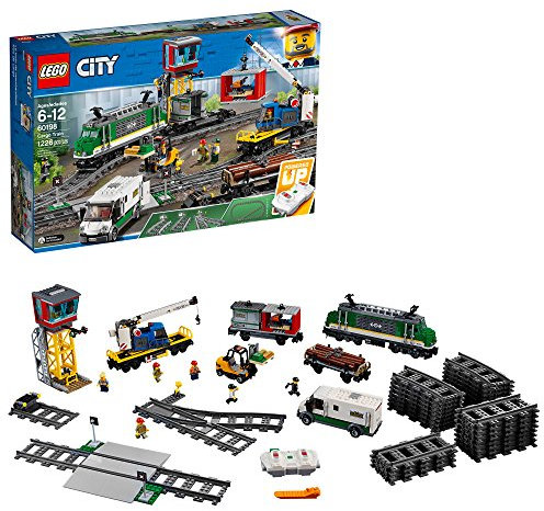 LEGO City Cargo Train 60198 Exclusive Remote Control Train Building Set with Tracks for Kids, Top Present for Boys and Girls (1226 Pieces)