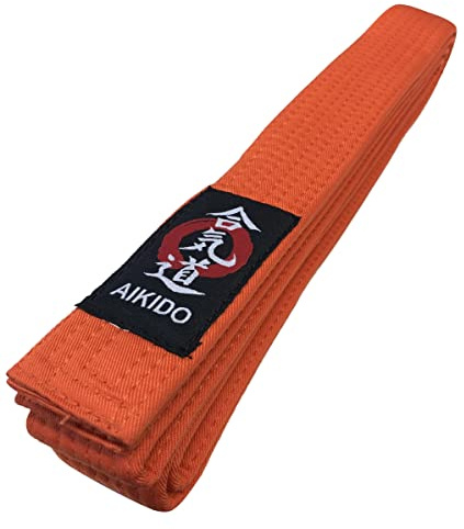 Budodrake Aikidogürtel mit Aikido-Label orange (220)