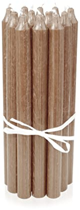 LUMELY danska premium stavljus sand, 12-pack, höjd 29 cm, Ø 2,2 cm, brinntid ca. 14 timmar, cylindriska ljusstake, dekorativa ljusset, stearinljus, skandinavisk