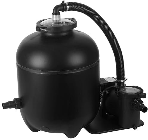 Swim & Fun - Pool Filteranlage 400W mit 1550g Filterbällen: Reinigt bis zu 10 Mikrometer, Für Pools bis zu 40m³, Energiesparend