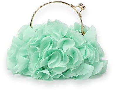 Jywmsc Bolsos de Embrague Florales para Mujer, Bolso de Noche de Flores de Satén, Bolsos de Fiesta de Graduación