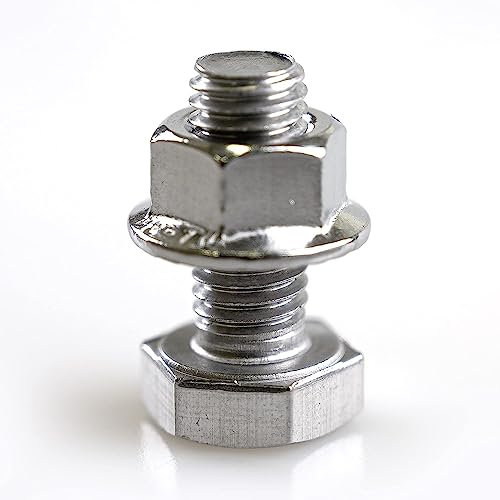 NAKA Sechskantschrauben-Set inkl. Mutter M10 Photovoltaik-Aluprofil A2-70, Edelstahlschraube Befestigung von Solarmodul-Halterung, Bauschraube PV-Modul-Halterung Montageschiene, Baubolzen 25mm 20 Stk.