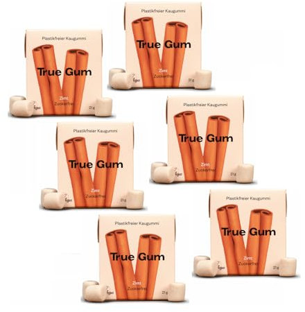 True® | Chicle de canela sin azúcar | Chicle de canela | Estuche Chicles Canela - 6 x 21 Gr
